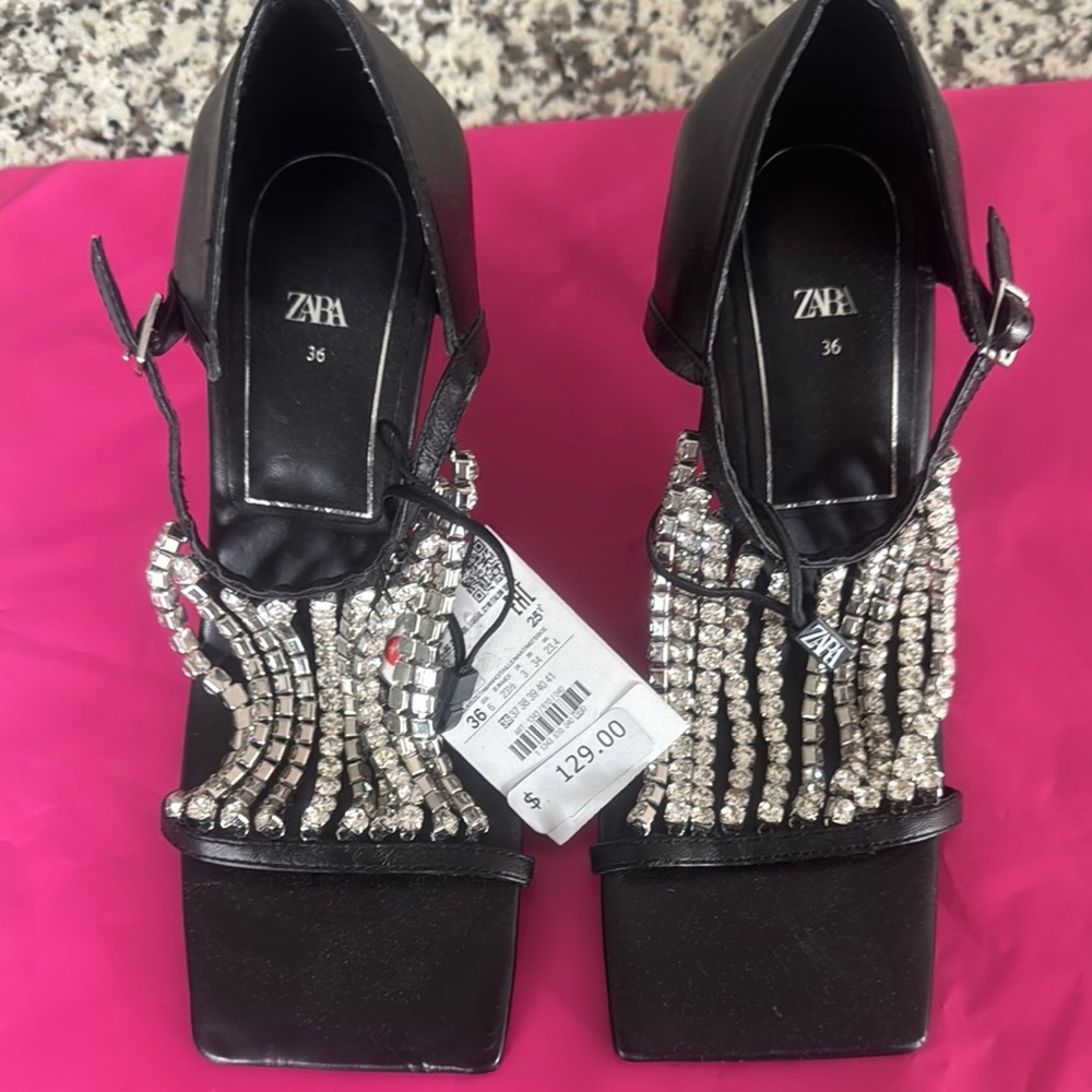 Zara Black and Silver Women's Shoes